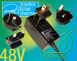 Adaptador de Alimentação de Lâmina Permutável de 48V Adaptador de Alimentação de Lâmina Permutável de 48V